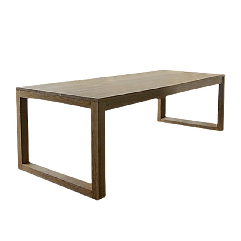 Solid Wood Modern Rectangle Table Pine Wood Top Table with Sled Base
