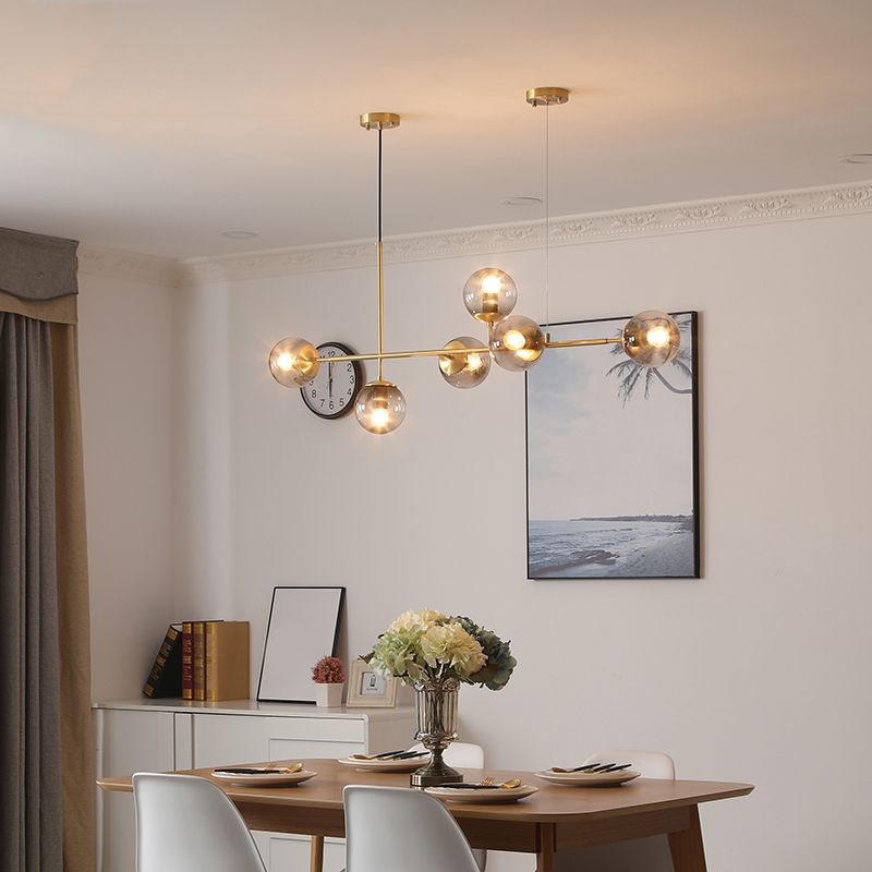 Dinning Spherical Dinning Illing Fixture Glass Glass Style Island Chandelier Light