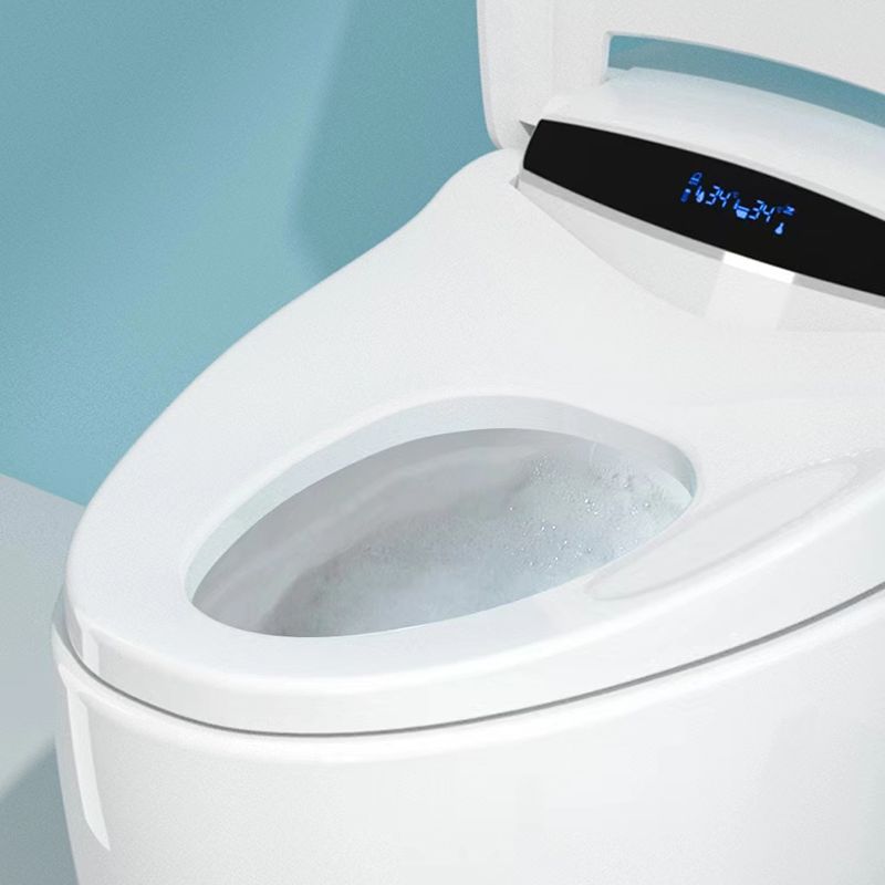 Floor Mount Bidet Elongated in White Smart Bidet with Heated Seat
