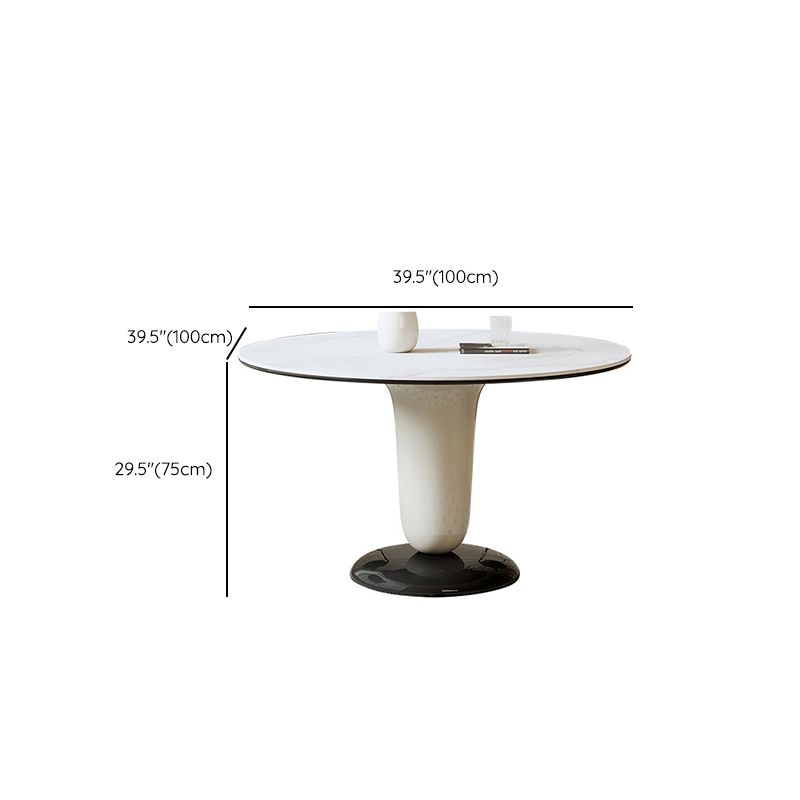 Contemporary Kitchen Dinner Table Round Pedestal Dining Table