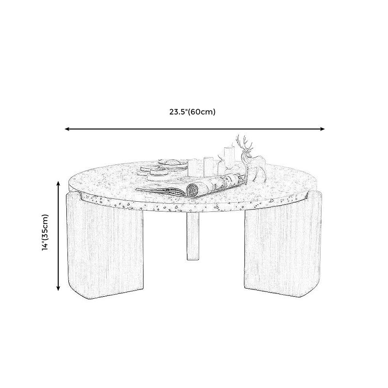 Modern Coffee Table Wooden 3 Legs Cocktail Table for Living Room