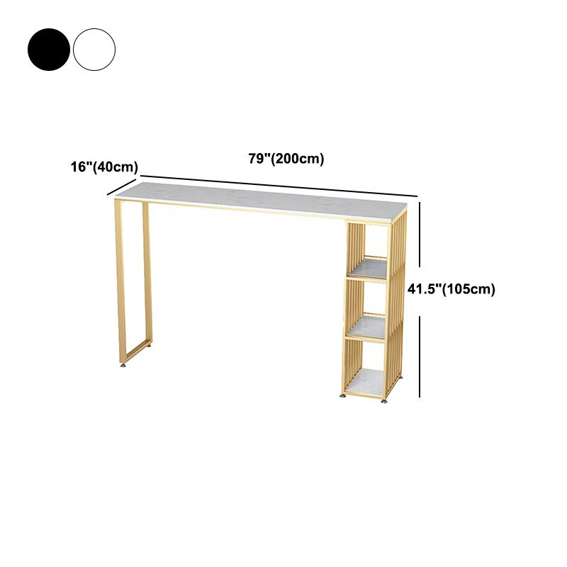 Artificial Marble Cocktail Bar Table 42-inch Height Gold Base Pub Table