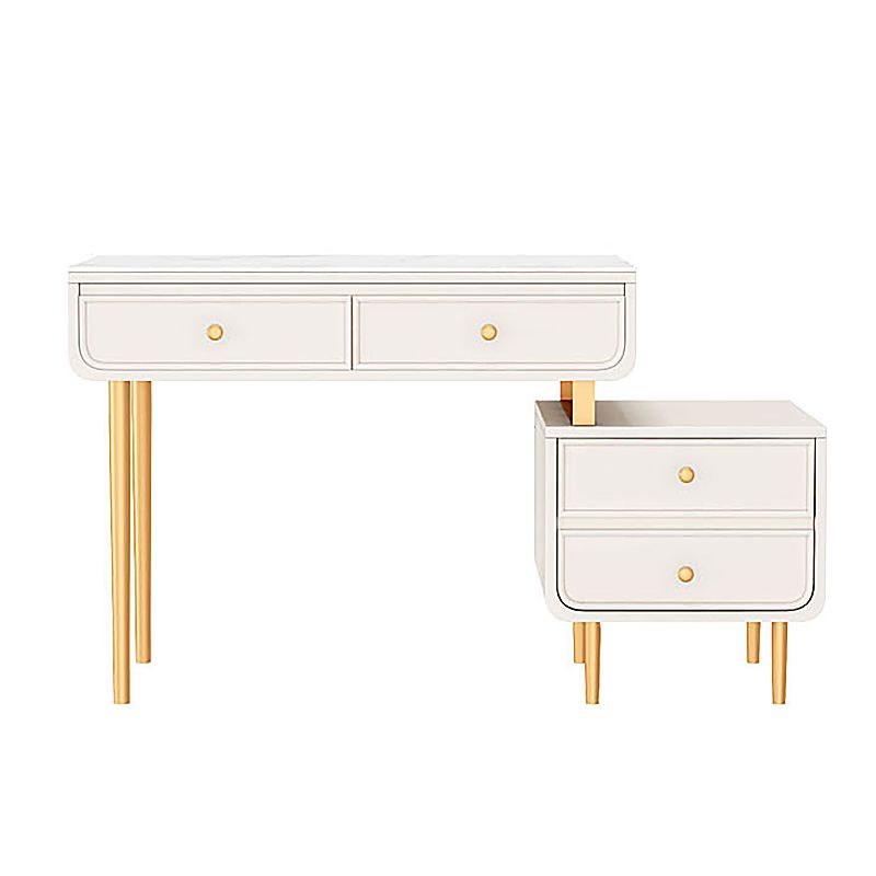 Bedroom Make-up Vanity in White/Grey Stone Top Dressing Table
