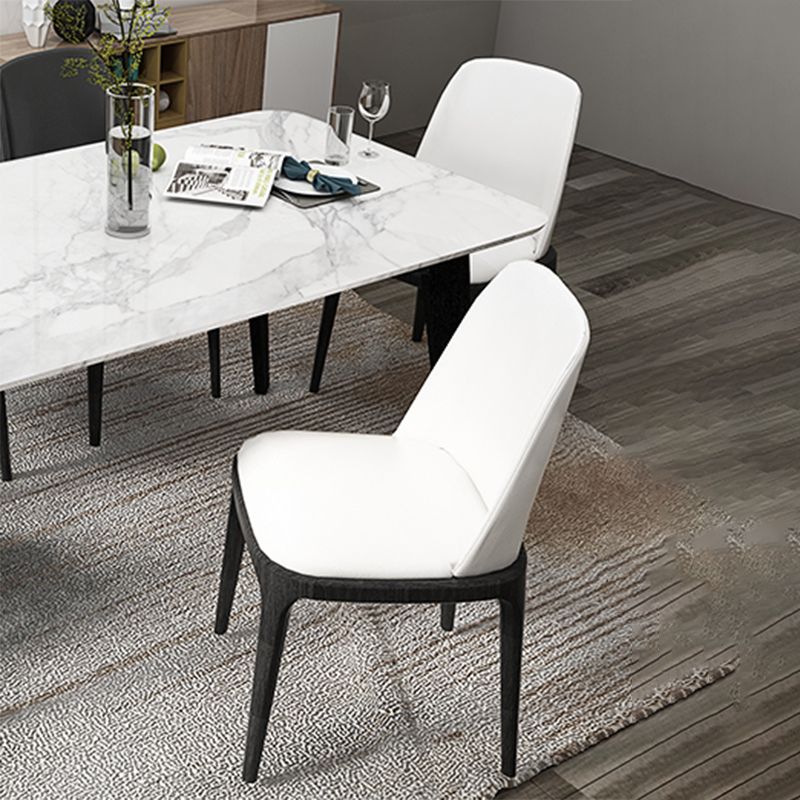 Sillas de comedor de estilo moderno, cocina, comedor, sillas laterales sin brazos con patas de madera