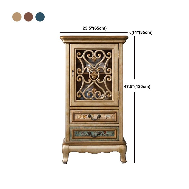 47.24"/61.02" Tall 1- Door Wooden Cabinet, Rectangle Accent Cabinet with Drawers