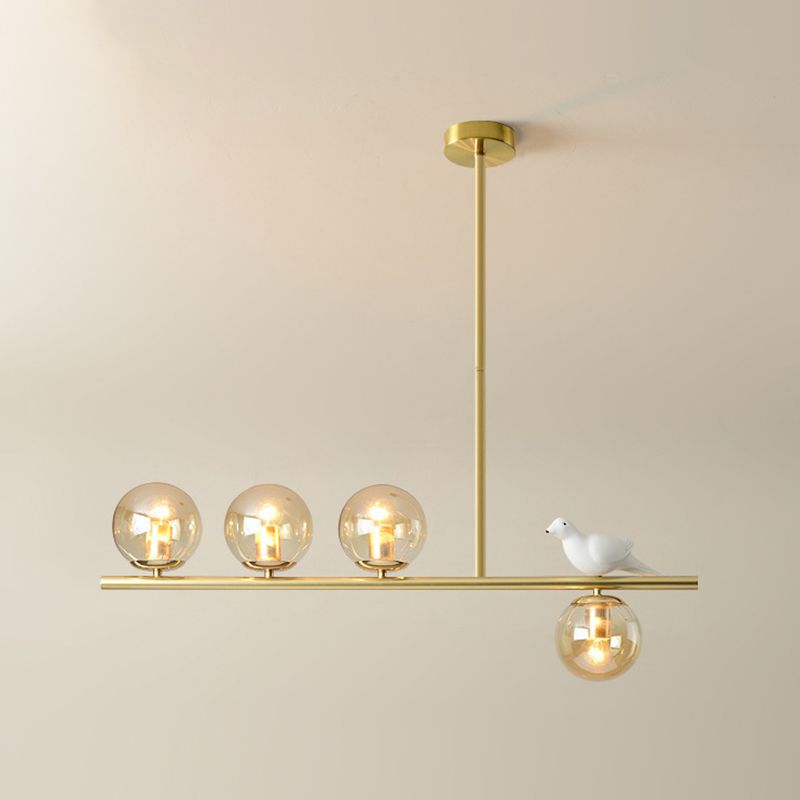 Hanging Island Lights Modern Chandelier Light Fixture in Gold for Dining Room