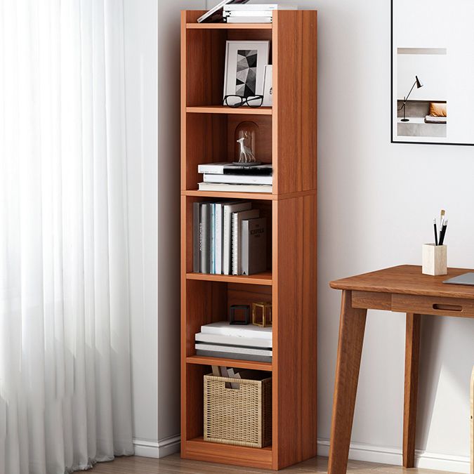 Modern Style Closed Back Bookshelf Engineered Wood Bookcase for Home
