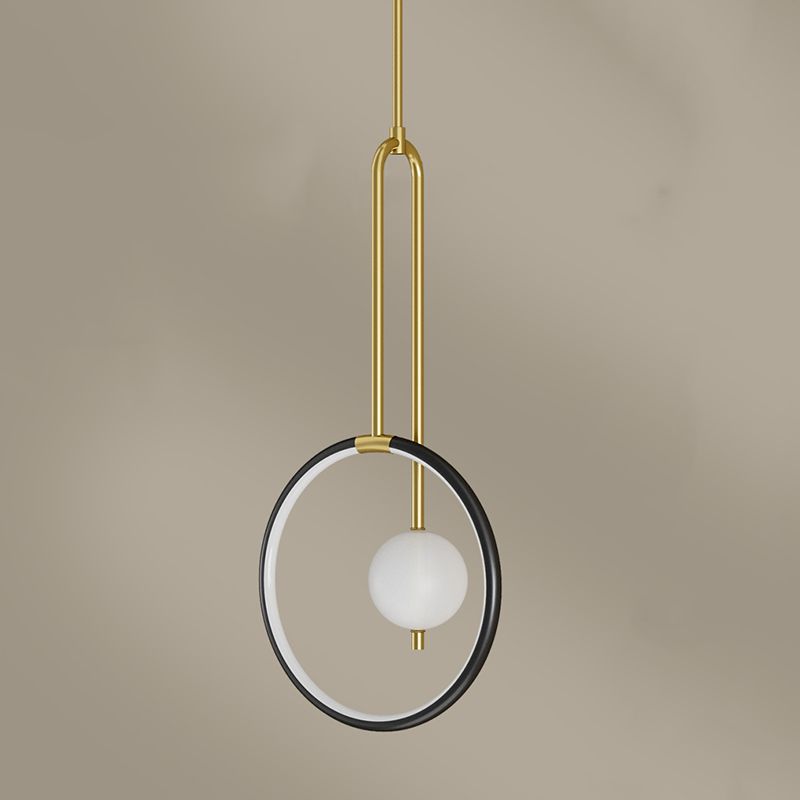 LED circulaire suspension du luminalisme minimalisme Metal Black-Gold Drop Drop pour chambre