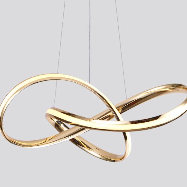 Modern Simplicity Spiral LED Chandelier Light Fixtures Metallic Hanging Pendant Lights for Restaurant