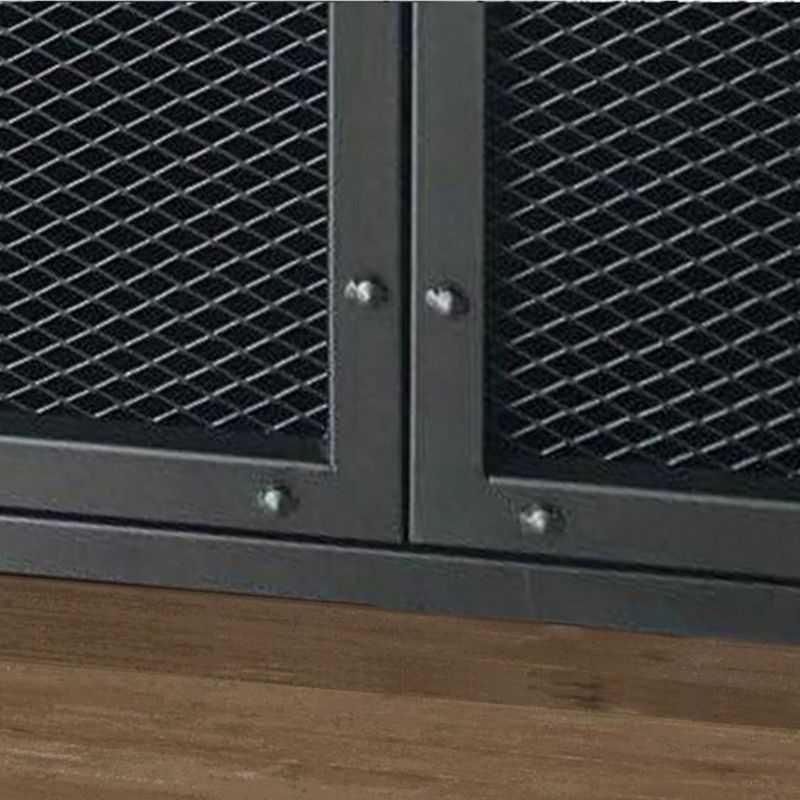 Black Industrial Accent Cabinet with Doors and Bar Pulls Storage Cabinet
