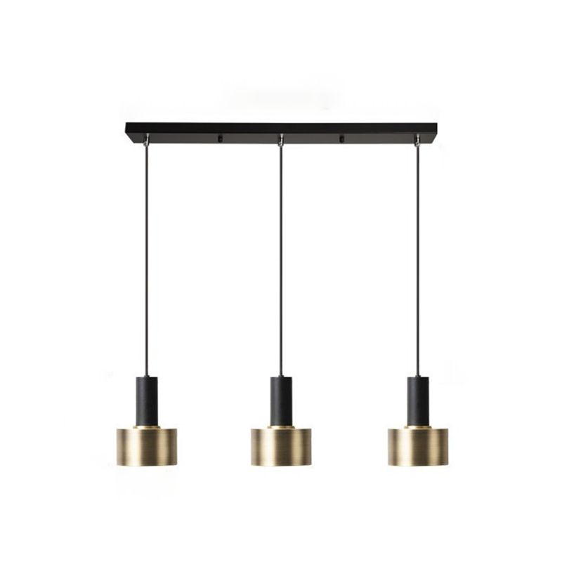 Lampe suspendue noire à 3 légers dans un pendentif en métal de style luxe moderne Lumière en métal pour salle à manger