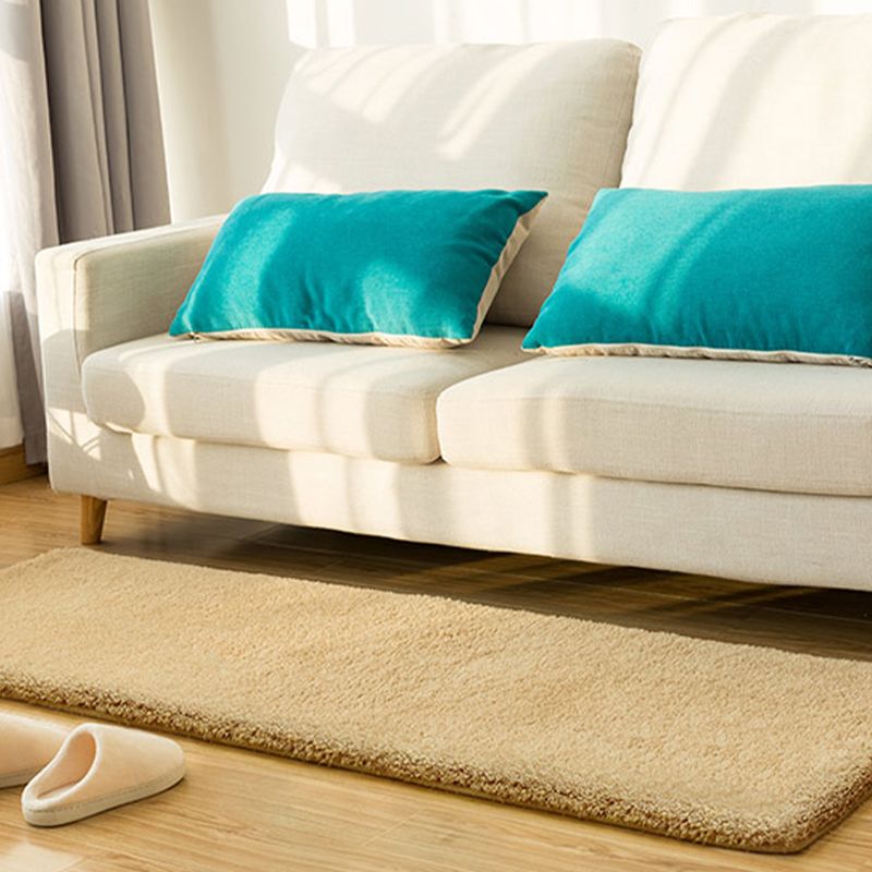 Casual Plain Shag Rug Polyester Indoor Carpet Non-Slip Backing Area Rug for Home Decoration