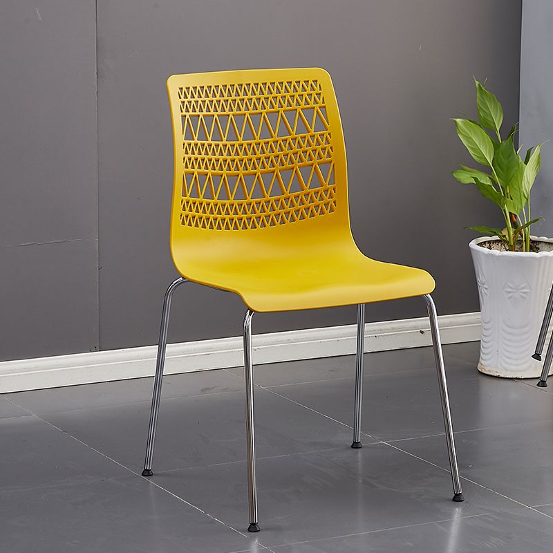 Sillas sin brazos apilables de estilo moderno, silla lateral con respaldo sólido