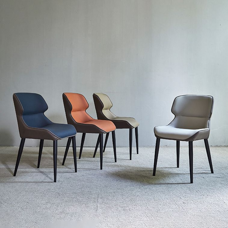 Contemporary Metal Dining Room Chairs Wingback Armless Chair for Home Use