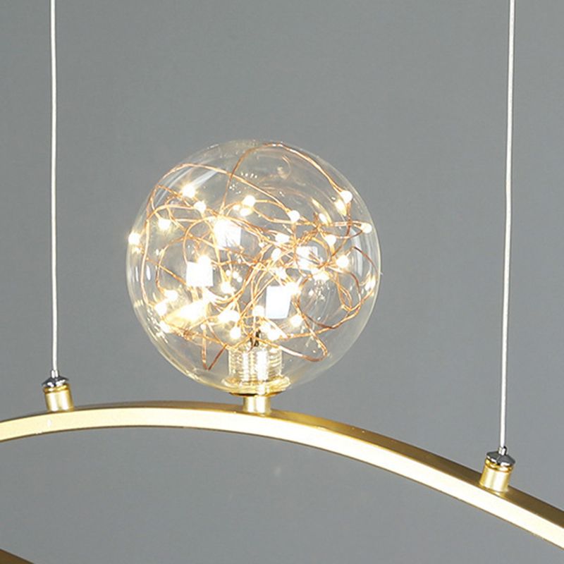 Simple Hanging Island Light Glass LED Hanging Lighting Fixture for Sitting Room