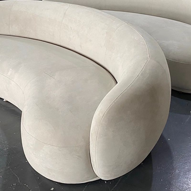 Ultra-Modern Tight Back Sofa 27.6"High Armless Curved Sofa for Apartment