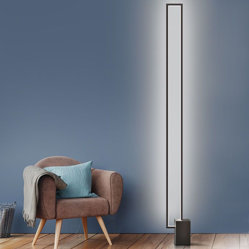 Forma geométrica Luz de piso de metal Estilo moderno 1 Luz de luz de luz en negro