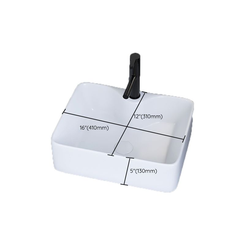 White Trough Bathroom Sink Rectangle Ceramic Trough Bathroom Sink
