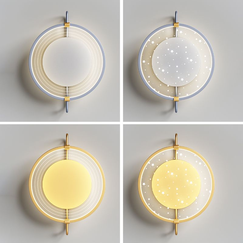 Luz de pared LED creativa estilo moderno de luz redonda de luz para dormitorio