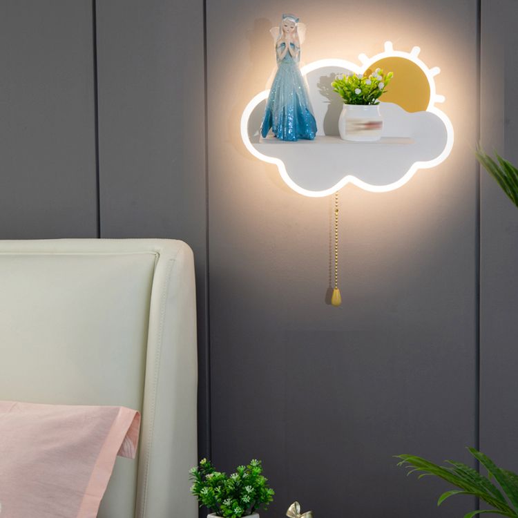 Modern Style Cloud Shaped Sconce Light Fixtures Metal 1 Light Wall Mounted Lighting