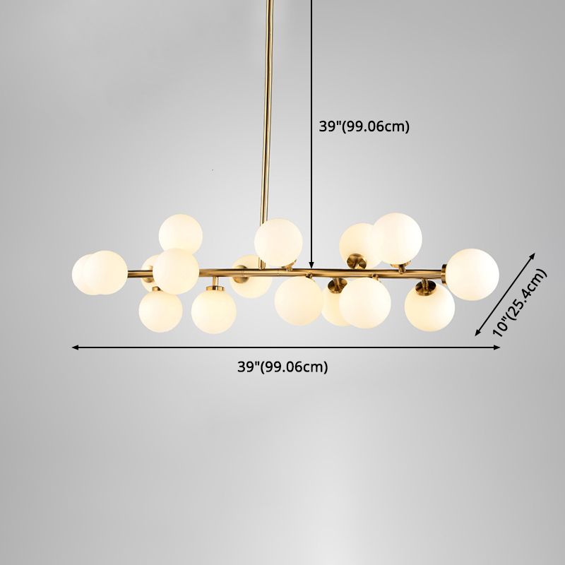 Bubble Island Pendant Light Minimalist Glass Dinning Room Hanging Ceiling Light in Gold