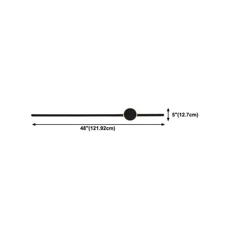 Metal Linear Shape Wall Light Modern Style 2 Lights Wall Mounted Light in Black