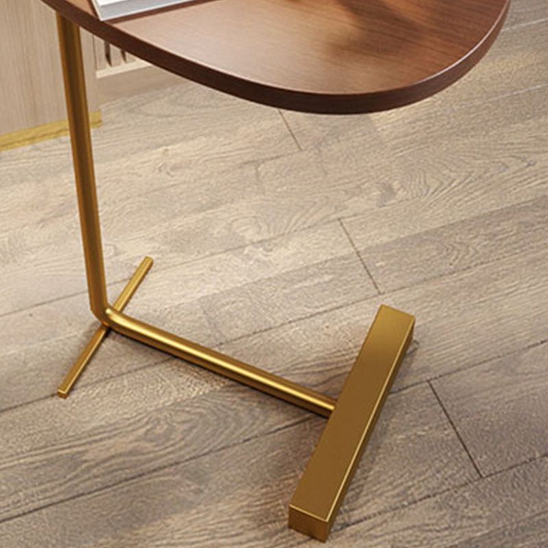 Wood Top Pedestal End Table Modern Sofa Side End Table for Living Room
