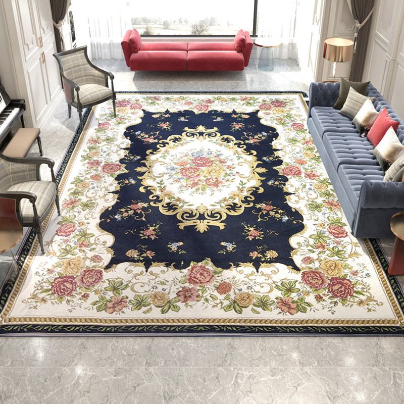 Moroccan Rug Polyester Area Rug Easy Care Carpet for Bedroom