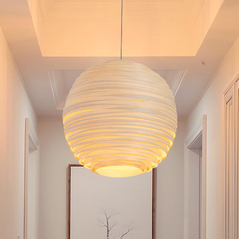 Wine bar a costine a pendolo a pendolo in legno artigianale 1 testa asiatico pendente sospeso in beige