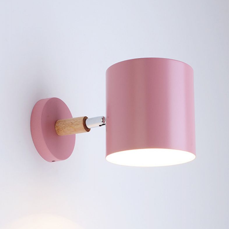 Cylinder Wall Mounted Lamps Modern Style Metal 1 Light Wall Light Sconces