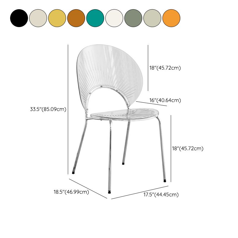 Nordic Metal Side Chair Low Back Armless Chair for Patio Use