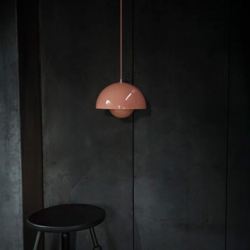 Colorful Dome Shape Hanging Light Nordic Style Pendent Lighting Fixture for Sitting Room