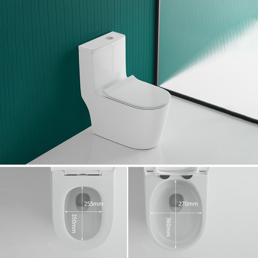 Traditional One Piece Toilet Floor Mounted White Toilet Bowl for Washroom