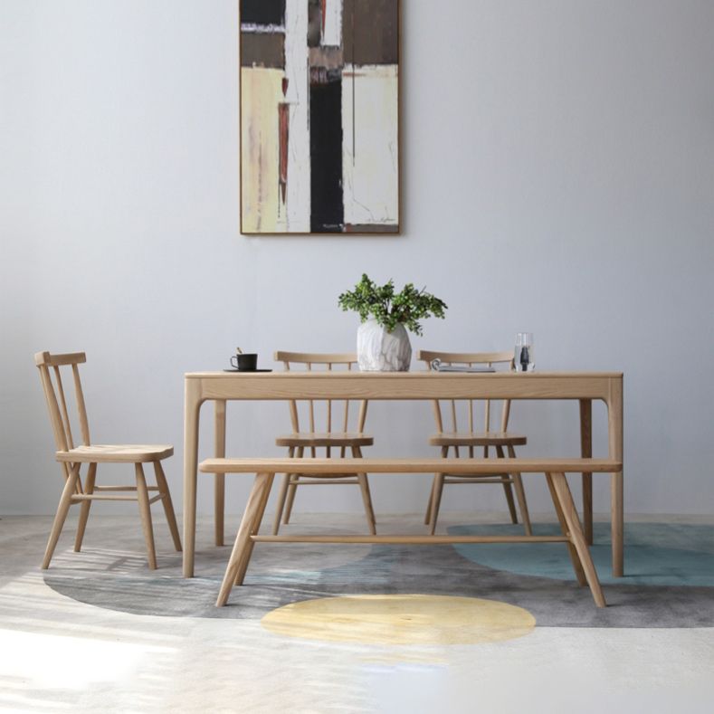 Modern 1/4/5 stukken Dinerset Ash houten eettafel ingesteld met Windsor -stoelen