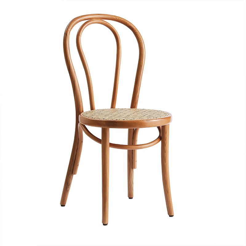 Silla de comedor de madera de estilo campestre, silla lateral de comedor con respaldo abierto para uso doméstico