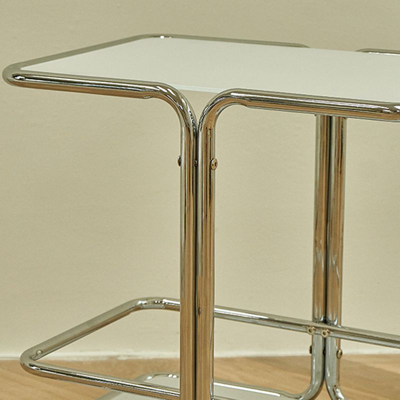 Contemporary Corner Table Double Tier Accent Side Table with Shelf