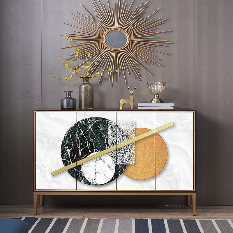 Modern Dining Buffet with Adjustable Shelves Solid Wood Dining Server