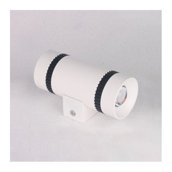 White Cylinder Shade Wall Light Sconce Contemporary Style 2-Head Aluminum Wall Lamp for Outdoor