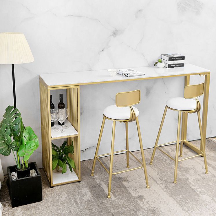 Glam Stone Bar Table Set 1/2/3 Pieces Rectangular Counter Set