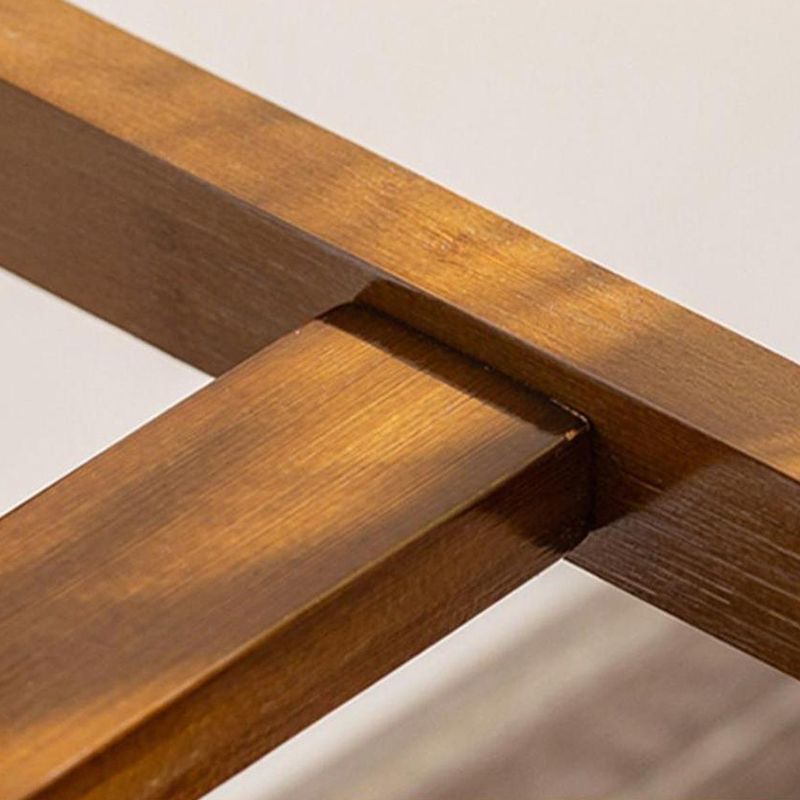 Solid Wood Bar Table Brown Trestle Base Dining Table for Kitchen Living Room