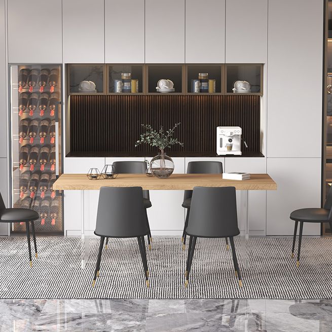 Modern Solid Wood Tabletop Dining Table for Small Space Acrylic Base