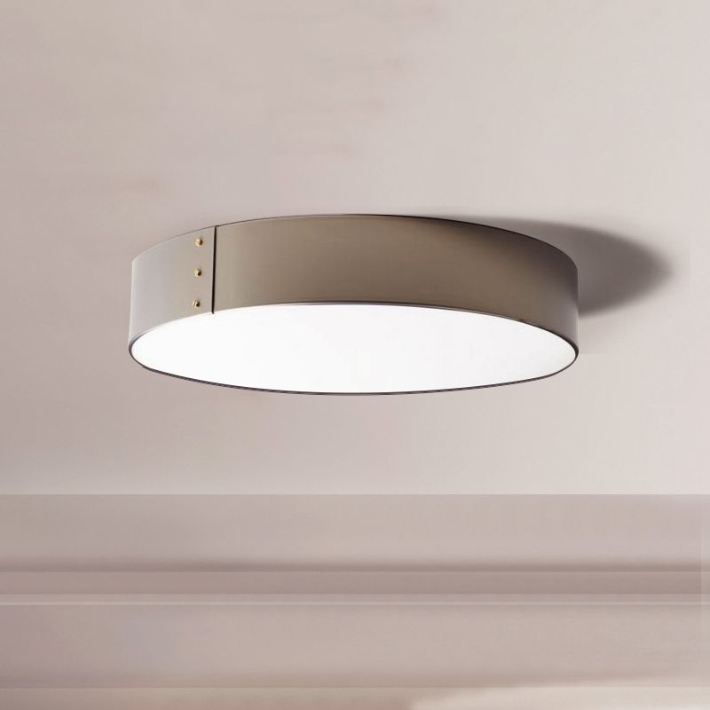 12 "/16" Wide Drum Flushmount Minimalist Acryl LED Grau Lackierung Mount Ceiling Halterung für Schlafzimmer in Warm/Weißes Licht
