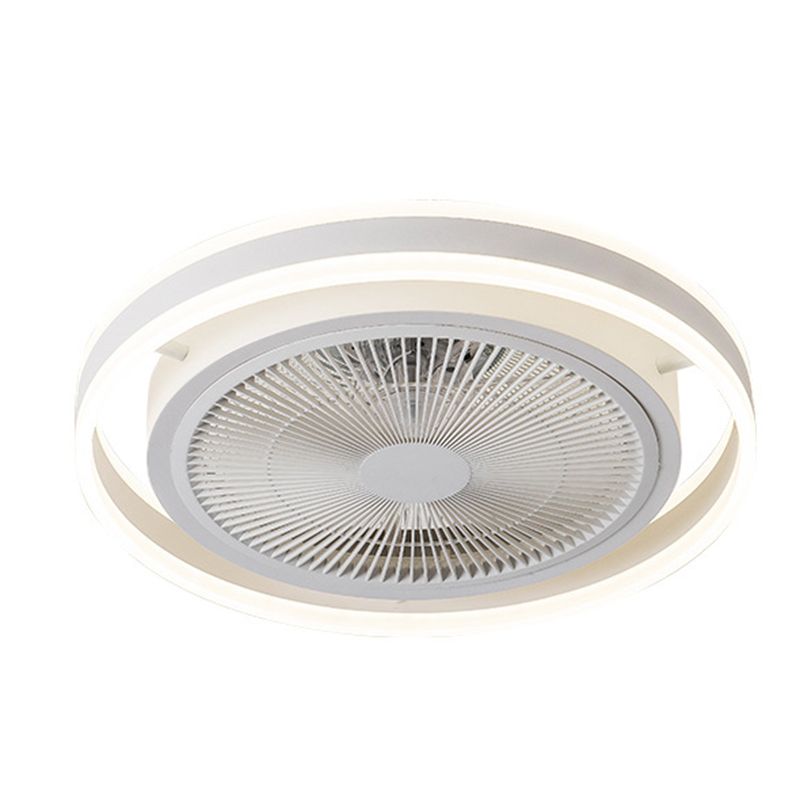 Runde Schlafzimmer halb Flush Mount Acrylminimalistische LED -Deckenlüftungslampe mit Fernbedienung