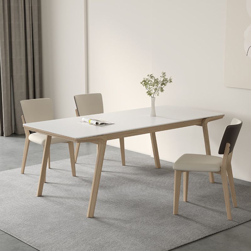 Solid Wood 4 Legs Dining Table Rectangle Dining Table for Dining Room