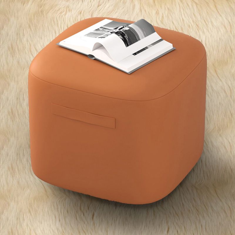 Orange Modern Pouf Square Stain Resistant Pouf for Home Decor