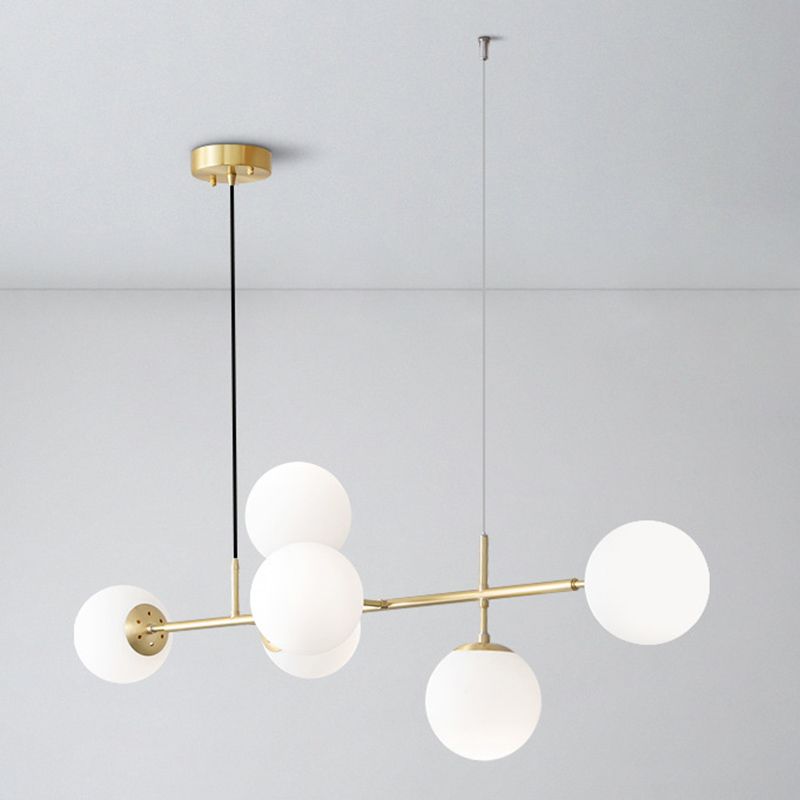 Modern Style Ball Shape Island Pendants Glass Pendant Lights for Living Room