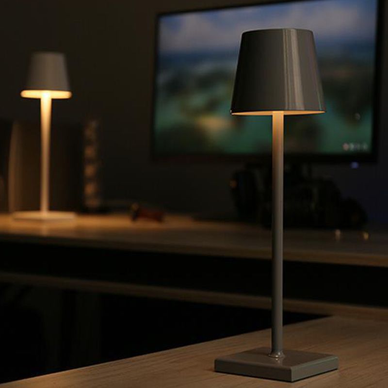 Modern Style Drum Night Table Lamps Metal 1 Light Table Lamp