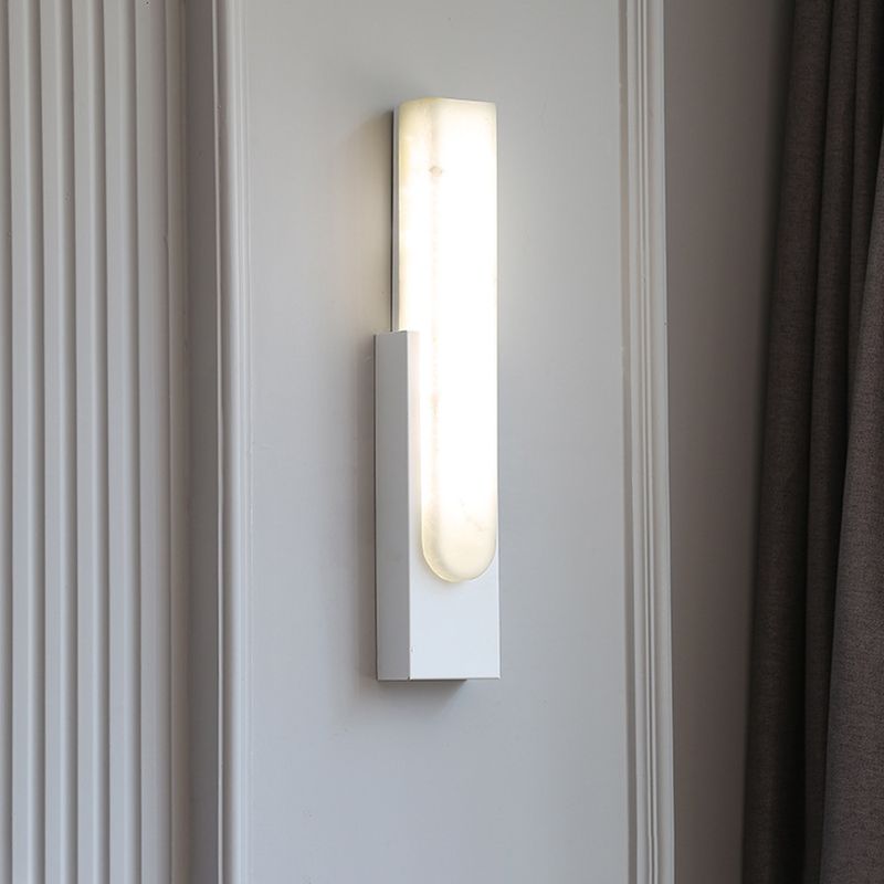 Stone Rectangular Wall Sconce Lighting Modern Style 1 Light Wall Lighting Fixtures