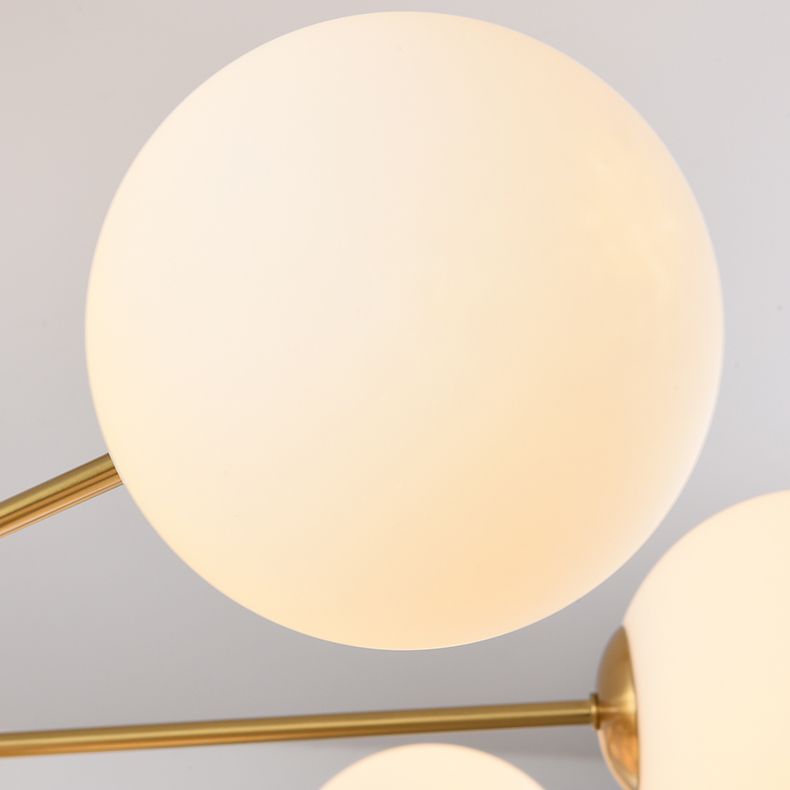 Designer Style Globe Chandelier Lighting Multi-Head Suspension Pendant Lamps with Glass Shade