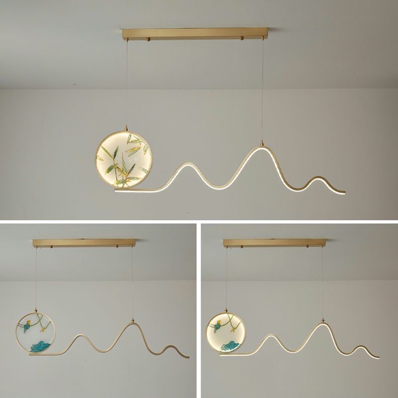 Zeitgenössische 2-leichte Anhängerleuchten Metall Lineare Anhängerleuchten für Kücheninsel